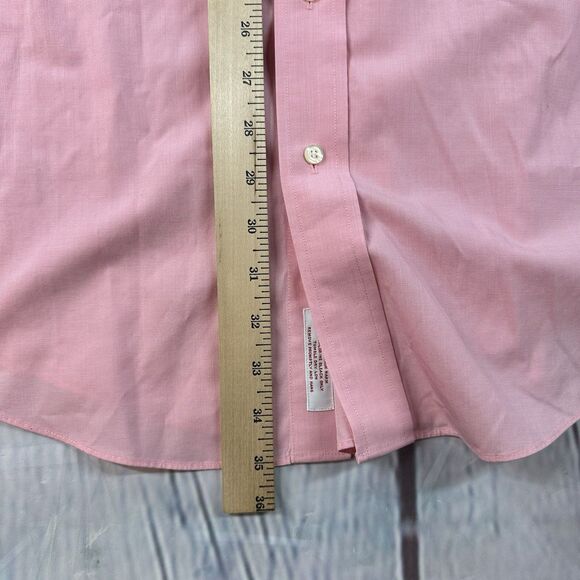 Brooks Brothers 346 Mens Non Iron Cotton Pink Dress Shirt 16.5 6/7 - Picture 7 of 8